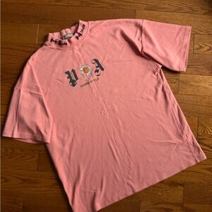 Pink Graphic Tee with Daisy Print - Palm Angels